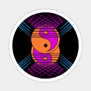 Vaporwave Yin Yang Magnet